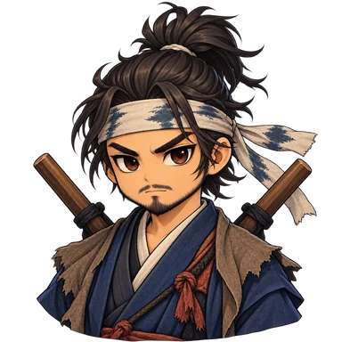 Original cartoon tribute to Miyamoto Musashi